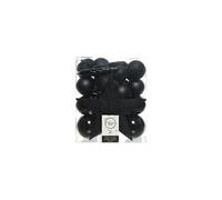 33 X Noël 8cm Boules Brillant Mat Paillettes Mélange 023425 Noir