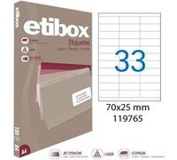 APLI Étiquettes autocollantes Etibox 119765 – 70 x 25 mm 3300 unités blanches Laser/Jet/Copieurs