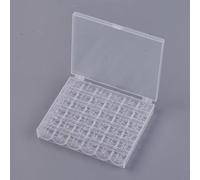 Boîte de 36 bobines de machine à coudre - Boîte de rangement transparente en plastique incassable - 36 compartiments - Bobines universelles (20 x 11 mm, Ø 5,6 mm) - Accessoires de couture pour machine