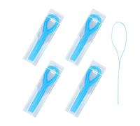 Boîte de 4 enfile-fils dentaires bleus, fil dentaire pour appareils dentaires, fil dentaire polyvalent, convient pour appareils dentaires et implants
