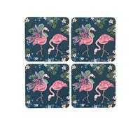 Boite de 4 sous verres Flamingo
