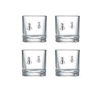 Boite de 4 verres à whisky Abeille 32 cl 8.5x8.5 cm