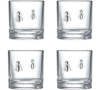Boite de 4 verres à whisky Abeille 32 cl 8.5x8.5 cm