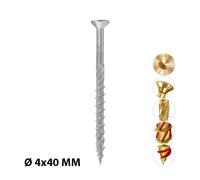 KLIMAS Torx Lot de 400 vis à bois, Pour panneaux d'aggloméré, Blanc, Vis à tête fraisée pour terrasse, toiture, Vis universelles ,4,0 x 40