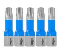 Wiha Jeu d'embouts T 25 mm TX (T20) 5 pcs 1/4" dans un coffret (41606)