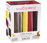 Boite de 5 pâtes à sucre - SCRAPCOOKING - Sorcier - Marron/gris/jaune/bordeaux et noir