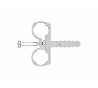 Boite de 50 Collier INDEX double multi tuyaux + cheville Ø10 mm -ABMD22
