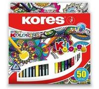 Kores – Crayons de couleur Kolores – Lot de 50 couleurs, mine tendre, forme triangulaire