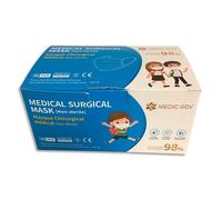 Boîte de 50 masques de protection jetables 3 plis pour enfants, type IIR, CE EN14683 2019