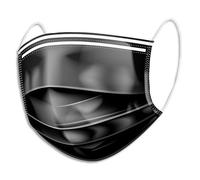 Boîte de 50 masques de protection jetables 3 plis type IIR. Fabriqué en France. Coloris noir