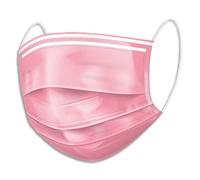 Boîte de 50 masques de protection jetables 3 plis type IIR. Fabriqué en France. Coloris rose
