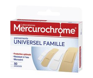 Boîte de 50 pansements universel famille Mercurochrome