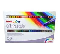 Pentel Pastels à l'huile PHN4 – Boîte de 50 couleurs lumineuses