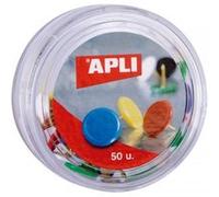 Boite De 50 Punaises À Têtes Plates - Couleurs Assorties - Diamètre 10 Mm