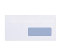 Boite de 500 enveloppes blanches 110 x 220 mm format DL avec bande protectrice - avec fenêtre 35 x 100 mm - Maxiburo
