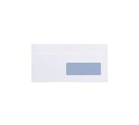 Boite de 500 enveloppes blanches 110 x 220 mm format DL avec bande protectrice - avec fenêtre 35 x 100 mm - Maxiburo