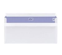 Boîte de 500 enveloppes blanches 110 x 220 mm format DL avec bande protectrice, sans fenêtre - Maxiburo