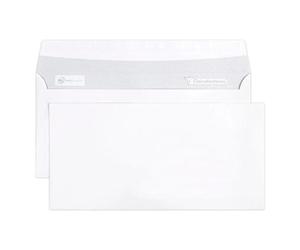 Boite de 500 Enveloppes Blanches DL- 110x220mm - Auto-Adhésives - 90g/m2 - Blanc