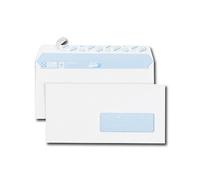 Boîte de 500 enveloppes DL 110x220mm Blanches auto-adhésives fenêtre 35x100 90g