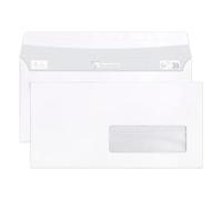 Boîte de 500 enveloppes DL 110x220mm fen 35x100mm vélin Blanc 80g auto-adhésive 10615
