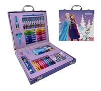 Boîte de 55 pièces Disney La Reine des neiges pour enfants complète avec des couleurs, des fournitures de bureau et des autocollants