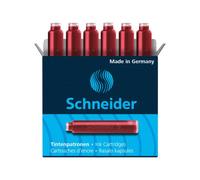 Boîte De 6 Cartouches D'encre Schneider Rouge Pour Stylo Plume Roller