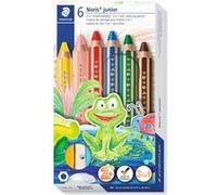 Staedtler Crayon de couleur Noris Junior 140 C6 – Gros module – Boîte 6 pièces