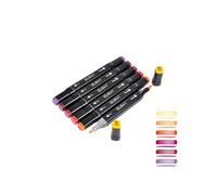 Boîte de 6 Marqueurs "Double Pointe" 16cm Tons Chauds G