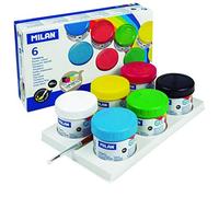 Boîte de 6 pots de gouache de couleur 40 ml avec pinceau