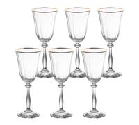 Boîte de 6 verres à pied Angela filet or 35 cl Table passion