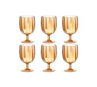 Boite de 6 verres à vin en plastique orange H.15 cm J-Line