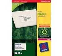 Boîte de 6500 étiquettes adresses, laser recyclées blanc, Format 38,1 x 21,2 mm LR7651-100* G