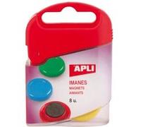 Boite De 8 Aimants 13Mm Couleurs Assorties Apli 12673 Multicolore - assort. G