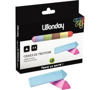 Boîte de 8 craies marelle triangulaires longueur 10 cm, diamètre 25 mm assorties