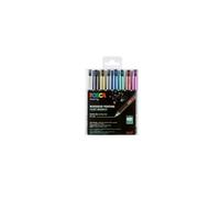 Posca Marqueurs PC-1MR – Pointe calibrée extra-fine 0,7 mm – Boîte de 8 couleurs métalliques