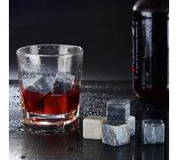 Glaçons refroidisseurs Premium en stéatite - Boîte cadeau de 9 glaçons - Idéal pour Whisky ou Rhum - Mieux que des glaçons d’eau - Produit écologique & Durable Gris