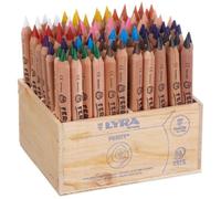 Boîte De 96 Crayons De Couleur En Bois Naturel Lyra Ferby Taille Demi