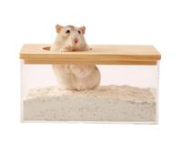Boîte de bain de sable du hamster - maison de bain des rongeurs en acrylique, bac à sable à animal de compagnie transparent | Conteneur de bain à petit animal à l'épreuve des poussières, accessoires e