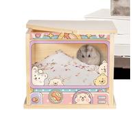 Boîte de bain de sable pour hamster | Bain de sable pour hamster - Cachette visible pour petits animaux, décor d'enclos et jouet d'activité pour rongeurs comme souris, chinchillas avec stimulation du