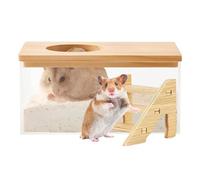 Boîte de bain de sable pour hamster - Boîte de douche avec grande capacité pour hamsters nains - Zone de tombes en acrylique - Petite salle de bain et maison de jeu pour une utilisation sur le balcon