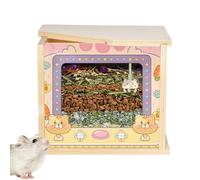 Boîte de bain de sable pour hamster, hamster, bain de sable | Cachette visible pour petits animaux, décor d'enclos et jouet d'activité pour rongeurs comme souris, chinchillas avec stimulation du