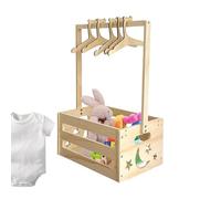 Boîte de bain pour bébé - Taille 33 x 23 x 51,5 cm, Station de vêtements en bois, présentoir pour vêtements de bébé | Panier cadeau nouveau-né Décoration de chambre pour tout-petits Rail de suspension