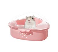 Boîte de bain pour hamster - Bac à sable transparent en PET avec couvercle - Entretien, nettoyage, jeu, exploration, sommeil, cachette pour hamsters, gerbilles, lemmings, petits animaux