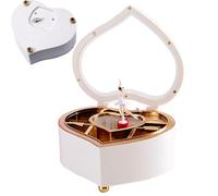 Boîte de ballerine coeur : boîte à bijoux musicaux, organisateur de bijoux rotatifs, boîte à souvenirs pour filles, jouet musical décoratif | Pour les filles chambre de salle de jeux Accès