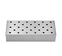 Boîte de barbecue en acier inoxydable - Accessoire de barbecue professionnel pour barbecue au gaz ou au charbon - Couvercle à charnière facile à nettoyer 22,3 x 9,7 x 4,3 cm