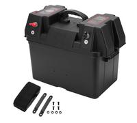 Boîte de Batterie Marine 12V avec Double USB, isolateur d'alimentation, Protection Contre la Surcharge 16A, boîte de Batterie de Sauvegarde du Moteur RV Portable avec connecteur
