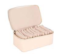 Boîte de bijoux de voyage familière avec de petites sachets, boîte d'organisateur de bijoux en cuir PU portable avec 12 petites sachets, boîtier de bijoux portable, style élégant, polyvalent pour une