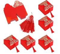 Boîte de Bonbons de Mariage Chinoise, Coffret Papier Rouge, 20 Pièces | Style Traditionnel Élégant, Format Portable et Léger, pour Fête de Mariage et Autres Célébrations