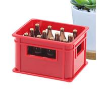 Boîte de bouteilles de bière miniatures - Modèle en résine ABS, ornement compact, figurine vintage, petit accessoire d'affichage de collection | Scène de bar de fée pour décoration de fête