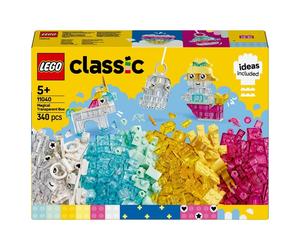 Boîte de briques transparentes magiques LEGO Classic 11040 pour stimuler la créativité